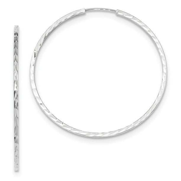 Jewels By Lux 14K White Gold Full Diamond-Cut Hollow Square Tube Hoop Womens Earrings 45MM X 45MM Jewels By Lux 14K White Gold Full Diamond-Cut Hollow Square Tube Hoop Womens Earrings 45MM X 45MM